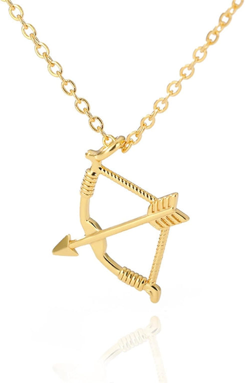 Bow and Arrow Necklace for Women Men Collar Stainless Steel Gold Color Archery Necklaces Jewelry Gift for Friend (Color : A)...