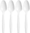 50 Medium-Weight Disposable Plastic Teaspoons - White...