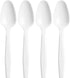 50 Medium-Weight Disposable Plastic Teaspoons - White...