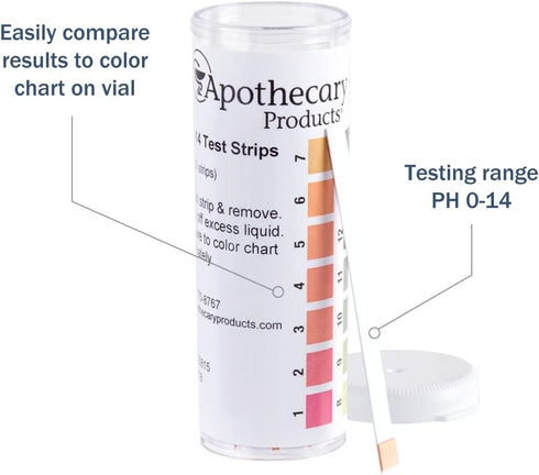 Apothecary Products Universal pH Test Strips, pH Tester for School, Science, Lab (Pack of 100)...