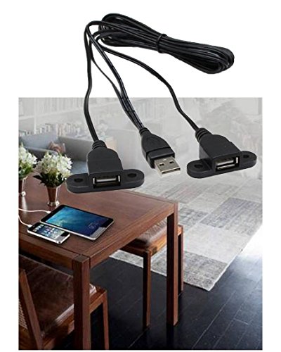 SinLoon USB 2.0 Charging Cable USB 2.0 Y Splitter USB 2.0 Male to Dual USB Female Panel Mount Charging Cable for Wine Cabinet, Hotel,Furniture, In...