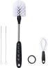 4-in-1 Stainless Steel Baby Bottle Brush Set with 1 Pack Bottle Brush, 1 Pack Nipple Brush and 2 Pack Straw Cleaner Brush, White...