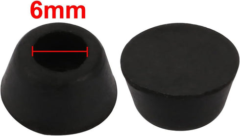 uxcell® 20pcs Desk Chair Round Rubber Leg Cap Floor Protector 6mm Inner Diameter Black...