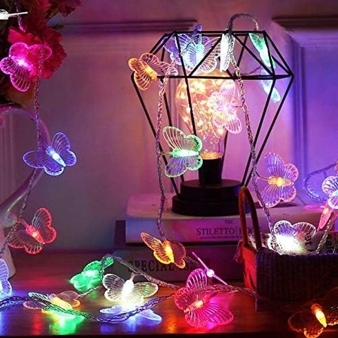 Butterfly Curtain Fairy Light, 8 Modes 120 LED USB Window Firefly Twinkle Timer String Lights 24 Butterflies with Remote, Waterproof Copper Wire f...