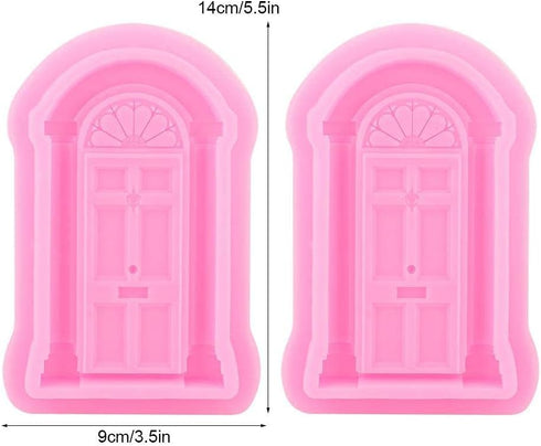 2Pcs Window Frame Silicone Maker Set, Food Grade 3D Fondant Cutter for Cake Decorating, Non Stick Baking Tools for Wedding Birthday Cupcakes, Cook...