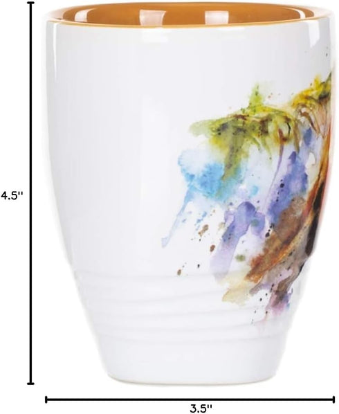 DEMDACO Dean Crouser Horse Head Watercolor Brown On White 16 Ounce Glossy Stoneware Mug With Handle...