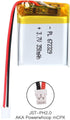 3.7V 350mAh Battery 672329 Lithium Polymer Ion Rechargeable Li-ion Li-Po Battery with 2P PH 2.0mm Pitch Connector...