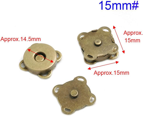 12 Sets Magnetic Snaps Buttons Sew in Magnetic Plum Bag Clasps Button Snaps for Purses Handbag Clothes Scrapbooking Closure Fastener Sewing Craft ...