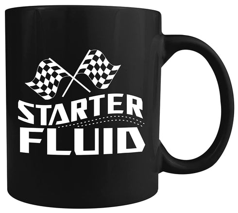Starter Fluid - Black Ceramic Coffee Mug - Makes a Great Gift and Home and Office Drinkware Under $15...