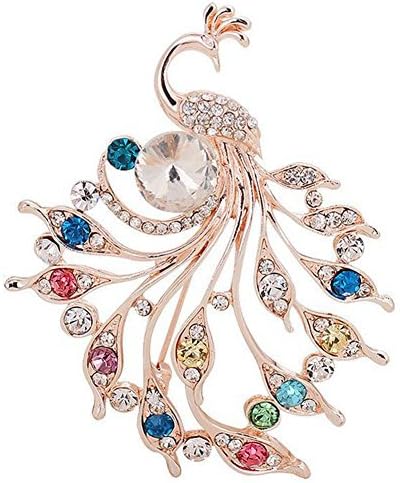 Comelyjewel Brooch Pin Women's Peacock Color Rhinestones Breastpin for Wedding/Banquet/Bouquet...