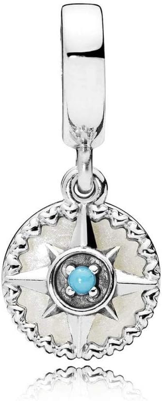 Compass Dangle Charm fits Pandora Moments Bracelets Women Sterling Silver...