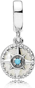 Compass Dangle Charm fits Pandora Moments Bracelets Women Sterling Silver...
