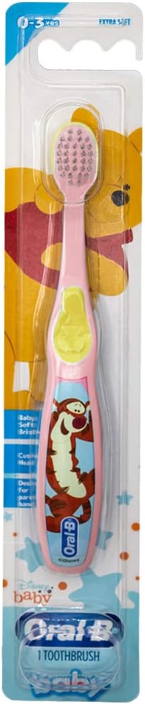 Oral-B Baby Manual Toothbrush, Pooh Characters, 0-3 Years Old, Extra Soft (Characters Vary) - Pack of 2...