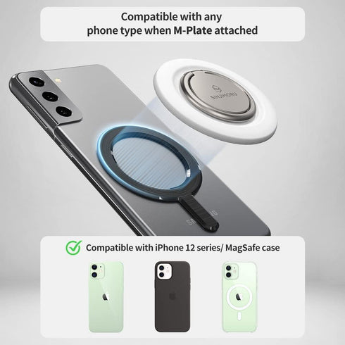 Sinjimoru Magnetic Cell Phone Ring, 360 Degree Rotation Phone Finger Grip for Magnetic Ring Holder Compatible with iPhone 15 14 13 12 Series. M-Ri...