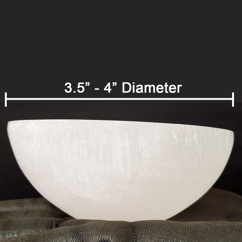Selenite Bowl 3.5 to 4", Great for Altar use, Ritual use, Incense Burner, smudging Bowl, Decoration Bowl, offering Bowl - New Age Imports, Inc. (S...