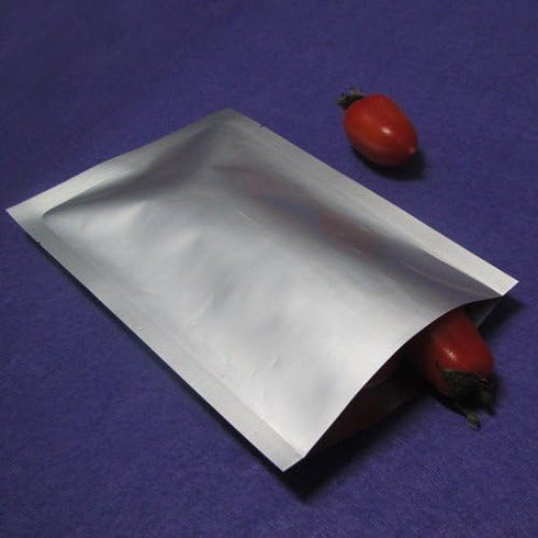 Silver Mylar Bags Pure Aluminum Foil Flat Food Storage Bag 3.9 Mil Open Top Heat Sealing Vacuum Pouch for Coffee Beans Candy with Tear Notch (100,...