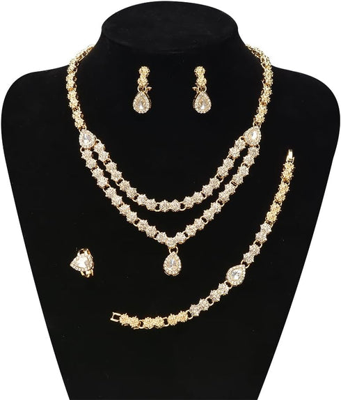 Giffor 4PCS PACK Jewellery 14K Gold Filled Bridesmaid Jewelry Set Necklace And Earrings Set (A)...