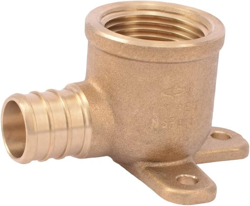 SharkBite 3/4 PEX Pipe x 3/4 Inch FNPT Crimp 90 Degree Drop Ear Elbow, Brass Plumbing Fitting, PEX Pipe, PE-RT, UC340LFA...