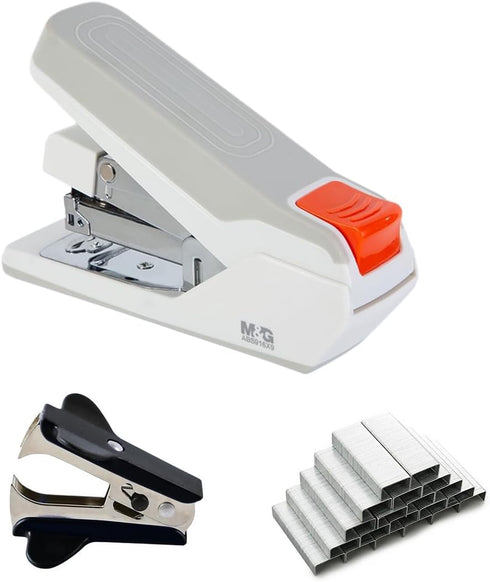 M&G Effortless Desktop Stapler, 50 Sheet Capacity, One Touch Stapling, Easy to Load Ergonomic Stapler, Heavy Duty Staplers includes 1000 Staples a...