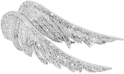 Crystal Angel Wings Brooch Pins,Elegant Rhinestone Feather Wings Lapel Pin Suit Coat Breastpin for Women Men Wedding Party Jewelry Gitfs...
