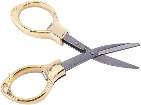 Portable Scissor Keychain Small Mini Folding Scissors Stainless Steel Cutter with Keyring Hole Glassess Shaped Scissors for Travel/School/Office/C...