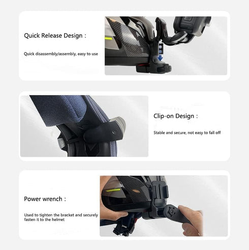 Motorcycle Helmet Chin Clip Mount Compatible with GoPro Hero 12,11, 10, 9, 8, 7, (2018), 6 5 4, Hero Black, Session,Insta360, Xiaomi Yi, SJCAM...
