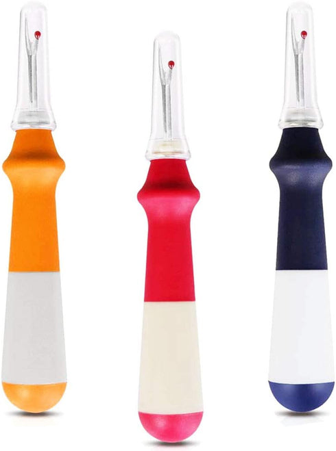 GDMINLO 3 Pieces Ergonomic Grip Seam Ripper, Colorful Large Thread Remover for Sewing Crafting Removing Embroidery Hems and Seams...