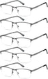 EYECEDAR 5 Pack Blue Light Blocking Reading Glasses for Men Computer Eyeglasses Metal Half Frame Spring Hinges Readers for Men 1.75...