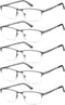 EYECEDAR 5 Pack Blue Light Blocking Reading Glasses Men Computer Eyeglasses Metal Half Frame Spring Hinges Readers for Men 2.50...