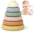 BOBXIN Stacking & Nesting Rings Toy, Soft Circle Stacker, 6 pcs Building Stacker,Teethers for Baby, Squeeze Play with letter, Animal and Graphic, ...
