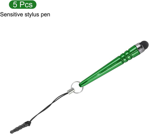 MECCANIXITY 5pcs Metallic Stylus Pen for Touch Screens Aluminum Alloy Mini Metal Capacitive Pens for Universal All Touchscreen Devices, Green...