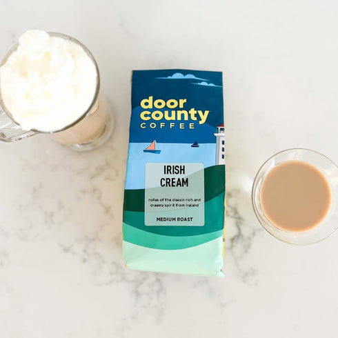 Door County Coffee Irish Cream Flavored Ground Coffee - 10 oz Bag - Medium Roast - 100% Specialty Arabica - 100% Specialty Grade 1 Arabica Coffee...