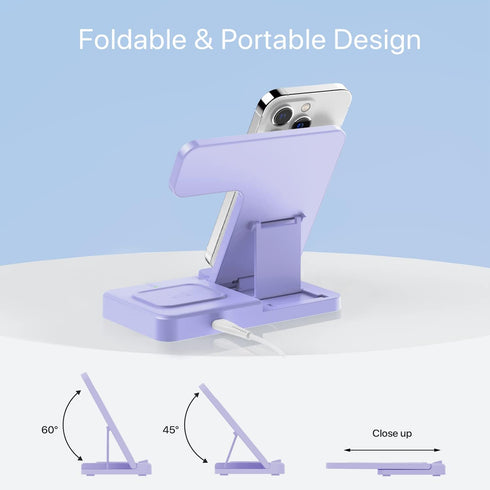 Charging Station for Multiple Devices Apple, 3 in 1 Charging Station for Apple, Fast Wireless Charger Stand for iPhone 14/13/12/11/Pro/Max/Plus/XS...