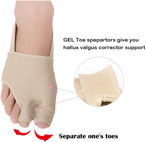 Bunion Straightener Protector Relief Sleeve w/Gel Bunion Stretchy Pads Cushioned Splint, Orthopedic Hallux Valgus Overlapping Corrector Bootie Gua...