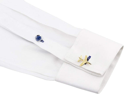 Golden Space Shuttle Cufflinks for Men...