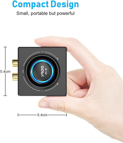 YMOO B06T3 Bluetooth 5.3 Receiver, 100ft RCA Bluetooth Audio Adapter for 3.5mm Jack AUX HiFi Home Stereo/Speaker from Smartphone/Tablet/Laptop,Dua...