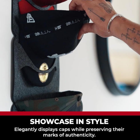 CT Design CapRack The Original Hat Organizer for Baseball Caps, Hat Rack for Wall & Storage Solution, Snapback and Fitted Holder Display, No Assem...