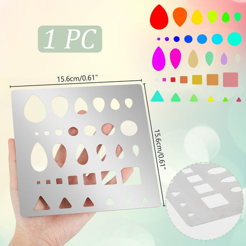 Metal Stencil for Jewelry Teardrops Shape Geometric Template 6.15" Metal Stencils for Painting Crafts Home Decor, Wall Decor, Airbrush Painting Ma...
