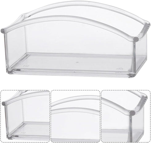 STOBOK Clear Tea Storage Organizer, Acrylic Sugar Packet Organizer Tea Bag Holder Candy Container for Home Office Countertop, Coffee Bar, Cabinet,...