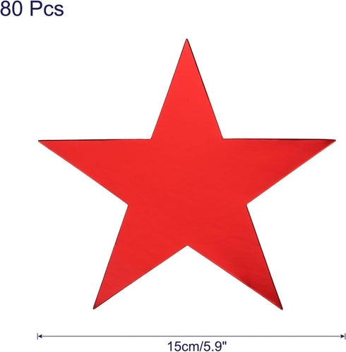 MECCANIXITY Star Cutouts Paper Five Star Confetti Cutouts for Birthday Party Classroom Wedding Bulletin Board Wall Decorations 5.9 Inches,(Red) Pa...