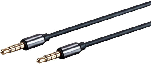 Monoprice Auxiliary Audio Cable - 3.5mm TRRS, Gold Plated, 15 Feet, Black - Onyx Series...