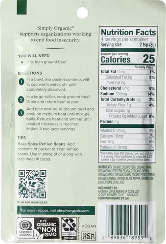 Simply Organic Season Mix-spcy Taco, 1.13 oz...