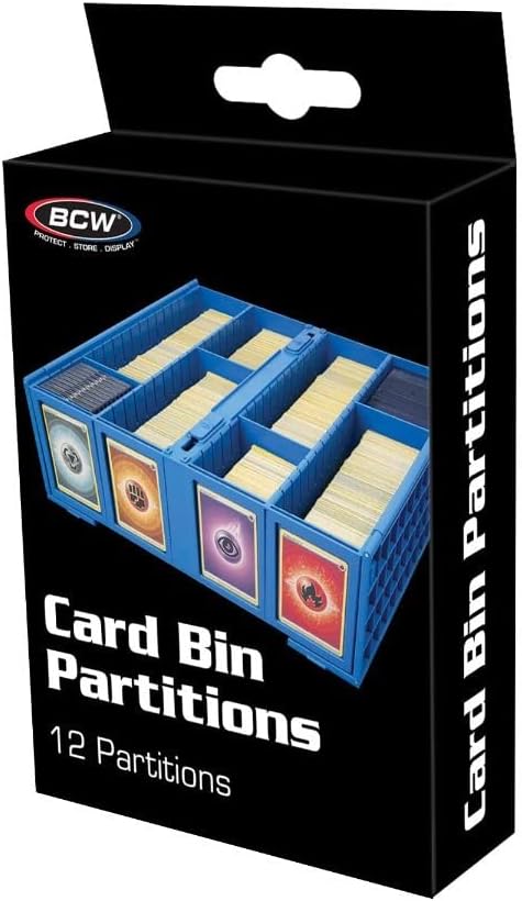 BCW Collectible Card Bin Partitions - Blue | Dividers Card Bins & 6 Drawer Card Catalog | Divide and Organize Your Trading Card Collection | Visib...