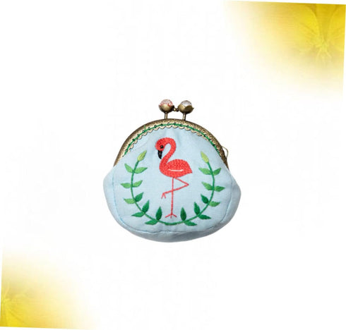 EXCEART 1 Set ladies wallet flower kit coin purses for women embroidery coin purs for beginners change purse Mini embroidery kit for beginners sma...