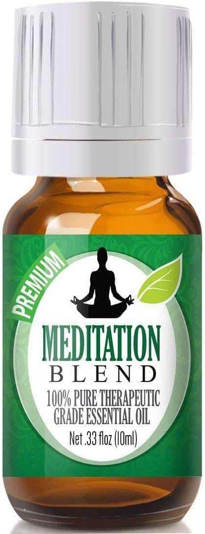 Healing Solutions - (0.33) Meditation Blend Essential Oil Stress Relief & Relaxation Gifts for Women - Calming & Relaxing Self Care Aromatherapy -...