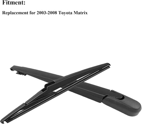 Rear Windshield Wiper Arm & Wiper Blade Set for Toyota Matrix 2003-2008 Rear Windshield Back Wiper Arm Blade Replacement OEM Number 8524142040, 85...