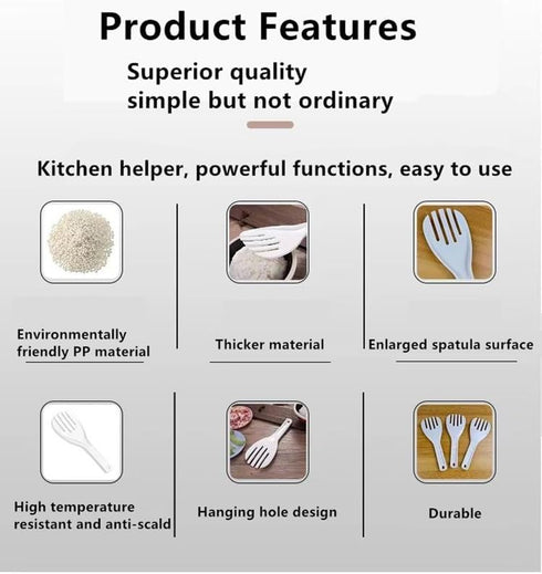 Fatty Cat Jumbo Large Plastic Rice Paddle Spatula Scoop, 11" Long, 1 pcs per case...