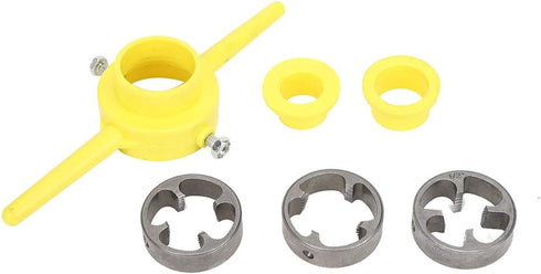 Akozon NPT Die Set Thread Maker PVC Thread Tool Maker Pipe Round Die Set Pipe Threader Plumbing Manual Hand Tool...