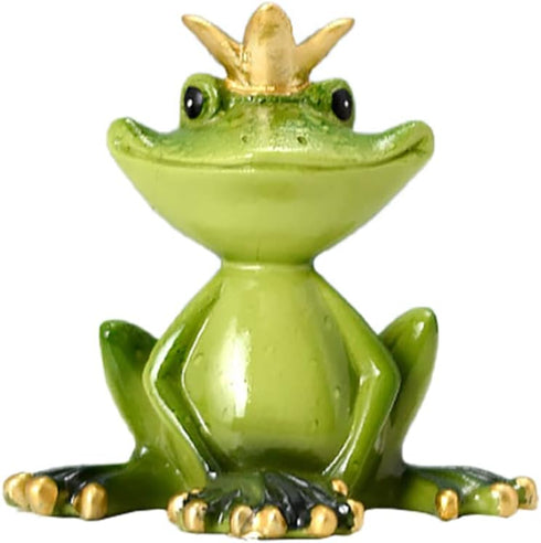 Holibanna Outdoor Statues - Frog Statue Collectible Frogs Toad Toads Royalty Fairy Tale Sculpture Garden Frog Figurine Sculpture Figure Green Frog...