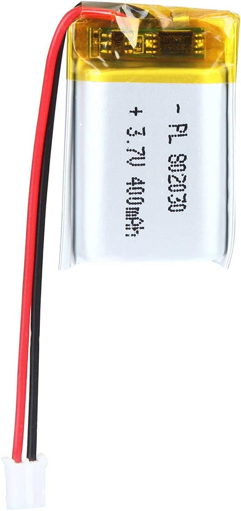 3.7V 400mAh Battery 802030 Lithium Polymer Ion Rechargeable Li-ion Li-Po Battery with 2P PH 2.0mm Pitch Connector...